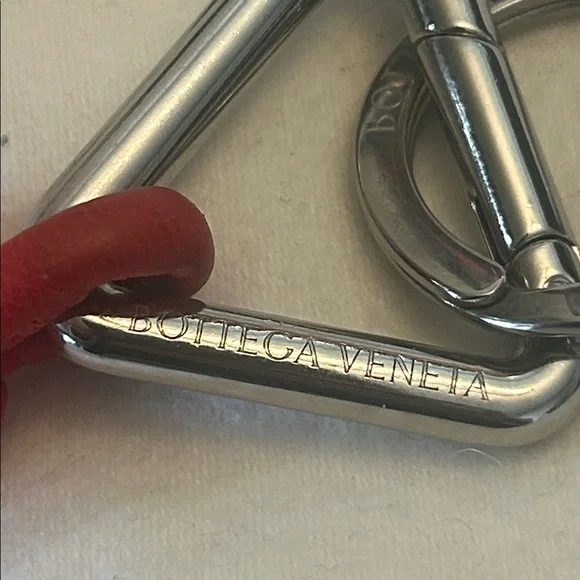 Bottega Veneta red leather and silver keychain or bag charm - Picture 2 of 11